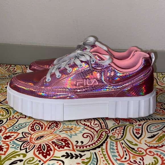 FILA holographic pink sneakers - platform - Picture 3 of 9